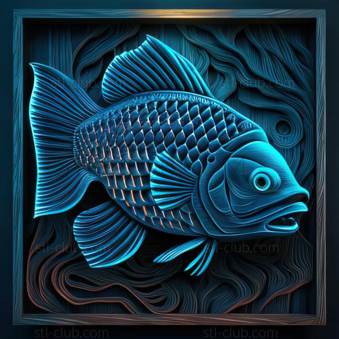 st Blue neon fish